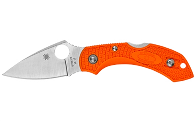 Picture of  Spyderco C28por2 Dragonfly 2  2.30" Folding Drop Point Plain Vg-10 SS Blade Orange Frn Handle Includes Pocket Clip