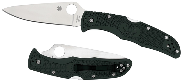 Picture of  Spyderco C10fpgr Endura 4 Lightweight 3.75" Folding Clip Point Plain Vg-10 SS Blade Green Bi-Directional Texturing Frn Handle Includes Pocket Clip 716104002962