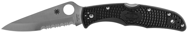 Picture of  Spyderco C10psbk Endura 4 Lightweight 3.75" Folding Drop Point Part Serrated Vg-10 SS Blade Black  Textured Frn Handle Includes Pocket Clip 716104000951