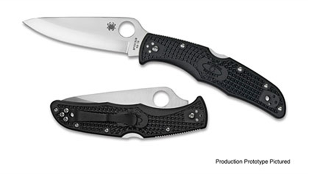 Picture of Spyderco  Endura  3.75" Folding Clip Point Serrated Vg-10 SS Blade/Black  Textured Frn Handle Includes Pocket Clip C10SBK