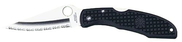 Picture of Spyderco  Endura  3.75" Folding Clip Point Serrated Vg-10 SS Blade/Black  Textured Frn Handle Includes Pocket Clip C10SBK 716104000968