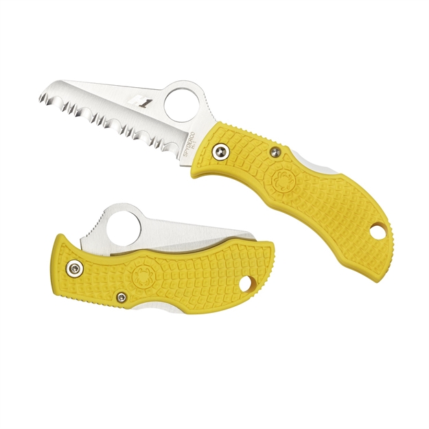 Picture of Spyderco Manbug Folder 1.9 IN Serrated Yellow Frn Handle