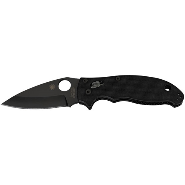 Picture of  Spyderco C101gpbbk2 Manix 2  3.37" Folding Plain Black Dlc Cpm S30v SS Blade/Black Bi-Directional Texturing G10 Handle Includes Pocket Clip 716104008254