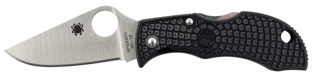 Picture of  Spyderco Mbkp Manbug  1.95" Folding Plain Stonewashed Vg-10 SS Blade, Black Frn Handle