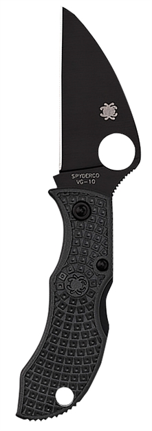 Picture of  Spyderco Mbkwpbk Manbug  1.91" Folding Wharncliffe Plain Non-Reflective Black Ticn Vg-10 SS Blade/Black Textured Frn Handle
