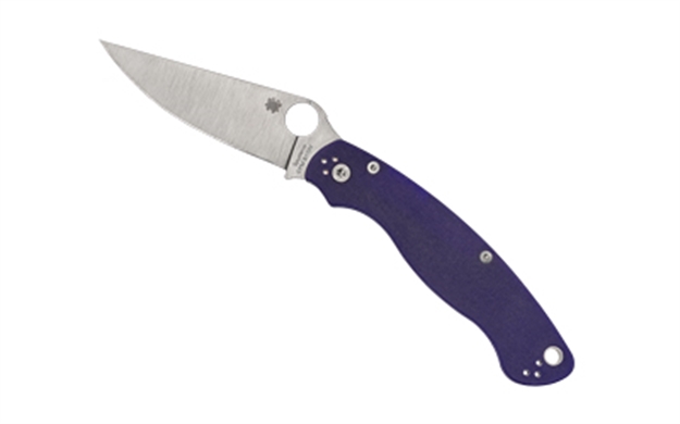 Picture of  Spyderco C36gpdbl2 Military 2  4" Folding Plain Satin Cpm S30v SS Blade, Dark Blue Textured G10 Handle 716104005192