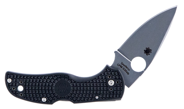 Picture of  Spyderco C41pbk5 Native 5 Lightweight 2.95" Folding Spear Point Plain Cpm S35vn SS Blade Black Bi-Directional Texturing Frn Handle Includes Pocket Clip 716104009800