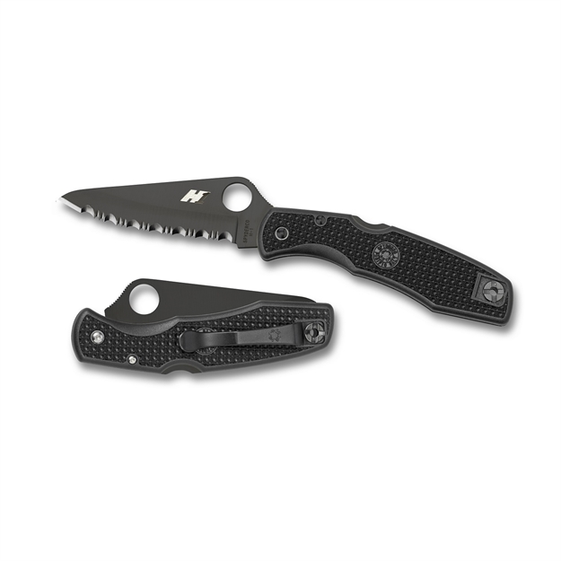 Picture of Spyderco Pacific Salt Folder 3.8 IN Black Serrated Black Frn