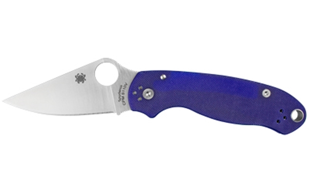 Picture of  Spyderco C223gpdbl Para 3  2.95" Folding Plain Satin Cpm S110v Blade/Dark Blue Textured G10 Handle Includes Pocket Clip
