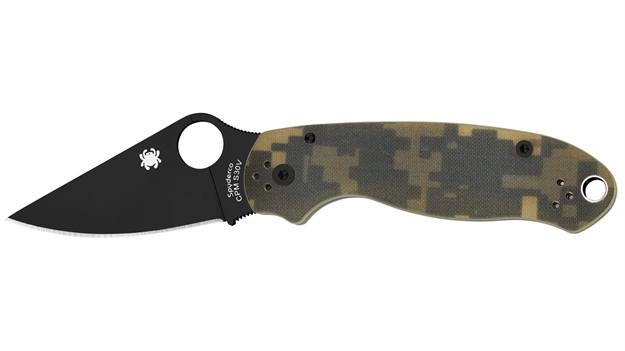 Picture of  Spyderco C223gpcmobk Para 3  2.95" Folding Drop Point Plain Black Dlc Cpm S30v SS Blade Camo G10 Handle Includes Pocket Clip
