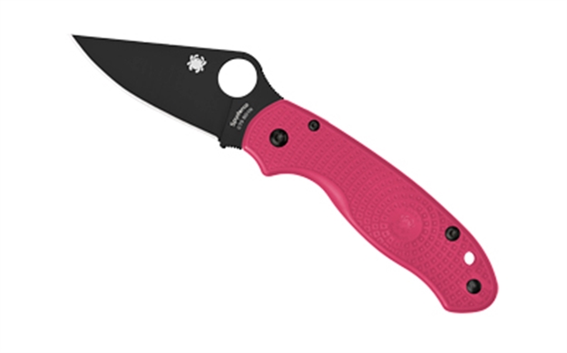 Picture of Spyderco C223pnbk Para 3 Lightweight Breast Cancer Edc 2.93" Folding Plain Black Dlc Bd1n SS Blade, Pink Textured Frn Handle C223PPNBK 716104018260