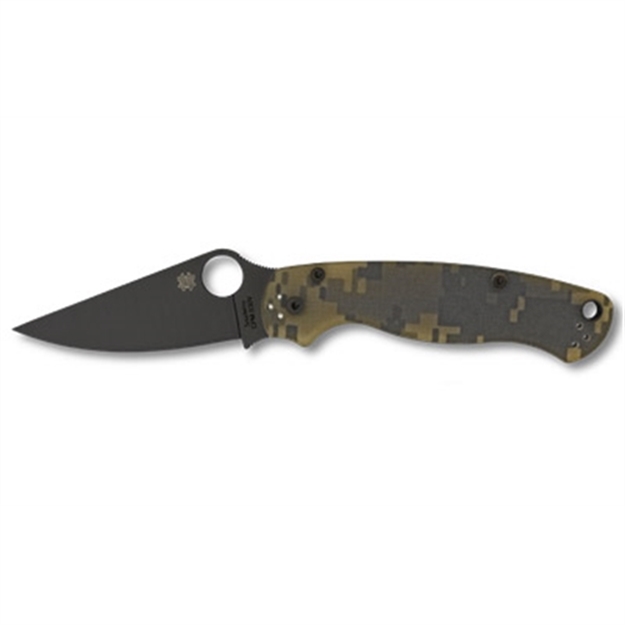 Picture of  Spyderco C81gpcmobk2 Para Military 2  3.44" Folding Drop Point Plain Black Cpm S30v SS Blade Digital Camo G10 Handle Includes Pocket Clip 716104006977