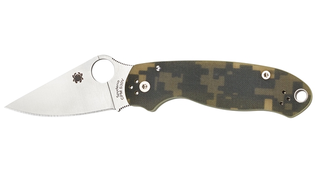 Picture of  Spyderco C223gpcmo Para 3  2.95" Folding Plain Black Dlc Cpm S45vn SS Blade/Digital Camo Textured G10 Handle Includes Pocket Clip 716104011834