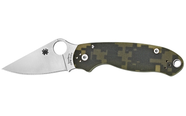 Picture of  Spyderco C223gpcmo Para 3  2.95" Folding Plain Black Dlc Cpm S45vn SS Blade/Digital Camo Textured G10 Handle Includes Pocket Clip 716104011834