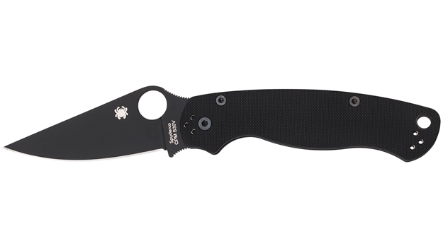 Picture of  Spyderco C81gpbk2 Para Military 2  3.42" Folding Plain Black Dlc Cpm S45vn SS Blade/Black Textured G10 Handle Includes Pocket Clip 716104006847