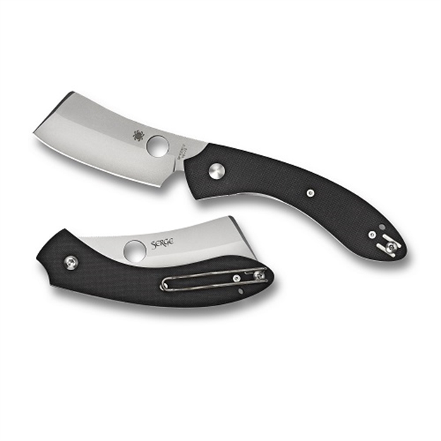 Picture of  Spyderco C177gp Roc  3.07" Folding Cleaver Plain Matte Gray Vg-10 SS Blade Black G10 Handle Includes Pocket Clip