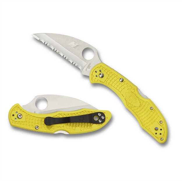 Picture of Spyderco Salt2 Folder 2.89In Wharncliffe Serrated Yellow Frn