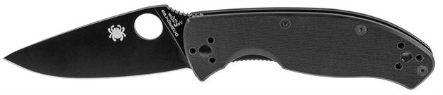 Picture of  Spyderco C122gbbkp Tenacious  3.39" Folding Drop Point Plain Black Matte 8Cr13mov SS Blade Black  Textured G10 Handle Includes Pocket Clip 716104009336