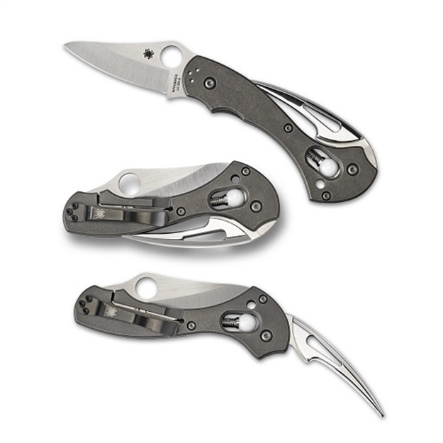 Picture of Spyderco Tusk Folder 2.38 IN Plain Titanium Handle