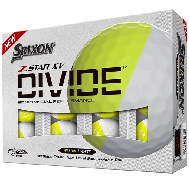 Picture of Srixon Z-Star XV Divide Golf Ball White-Yellow Dozen