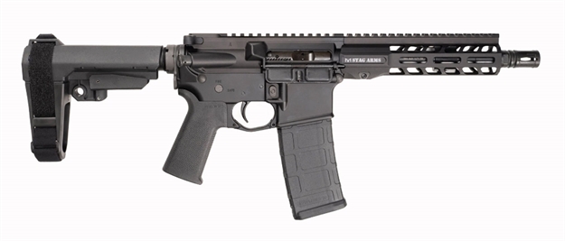 Picture of Stag Arms 15012201 Stag 15  300 Blackout 8" 30+1 Black Hard Coat Anodized Sba3 Pistol Stabilizing Brace Stock