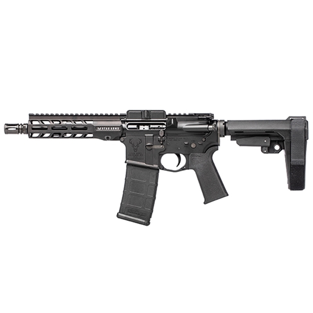 Picture of Stag Arms 15012211 Stag 15  300 Blackout 8" Pistol 30+1 Black Hard Coat Anodized Black Nitride Sba3 Pistol Stabilizing Brace Stock Black Magpul Moe SL Grip Left Hand