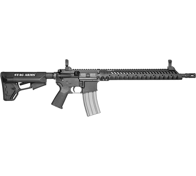 Picture of Stag Arms Model 3T-M Stag 15 Semi Auto Rifle 5.56 Nato 16" Bbl Flip Sights Diamond Head Free Float Upgraded Stock And Sights