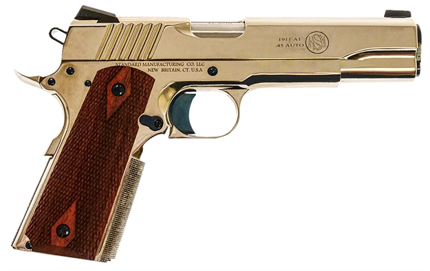 Picture of Standard Mfg  1911 Standard Full Size Frame 45 Acp 7+1 5" Stainless Match Grade Barrel, Nickel Steel Serrated Slide, Nickel Steel Frame W/Beavertail, Walnut Double Diamond Grip 1911N
