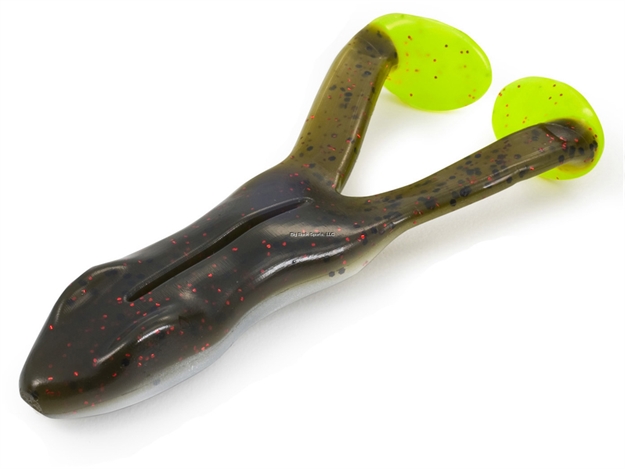 Picture of Stanley Hot Feet Ribbit Frog Unrigged, 3 1/2", Watermelon Red Pearl/Chartreuse Feet, Floating