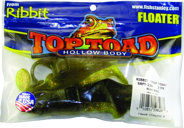 Picture of Stanley Top Toad Hollow Body Frog Unrigged, 4", Blue Gill, Floating