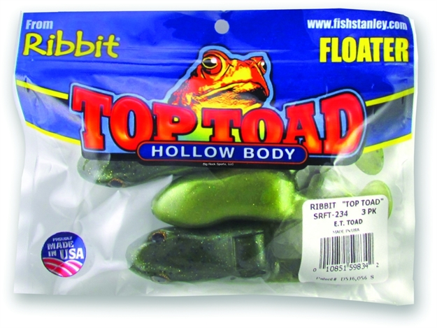 Picture of Stanley Top Toad Hollow Body Frog Unrigged, 4", E.T. Toad, Floating