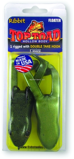 Picture of Stanley Top Toad Rigged Hollow Body Frog, 4", 1 3/4 Oz, 5/0 Hook, E.T. Toad, Floating, 1 Rig + 1 Spare