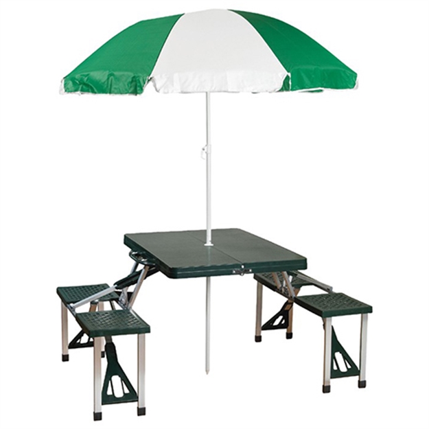 Picture of Stansport Picnic Table And Umbrella Combo Pack