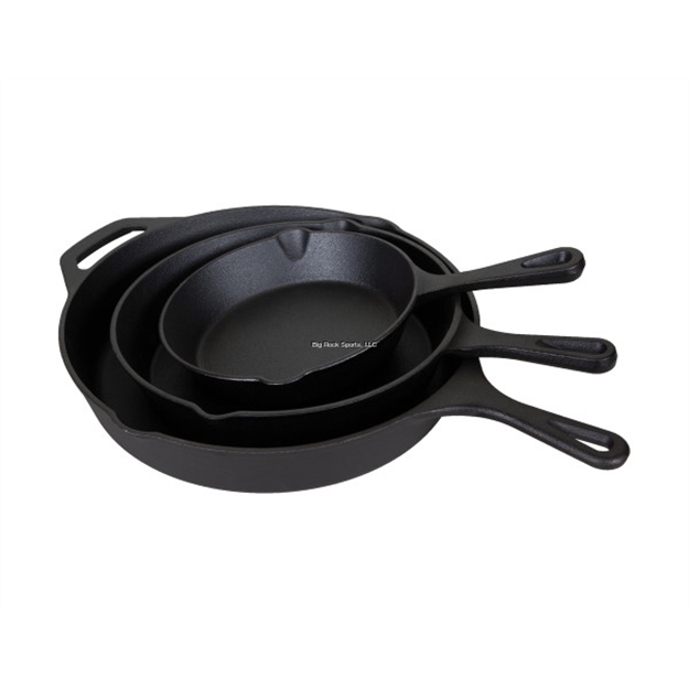 Picture of Stansport Pre-Seasoned 3 Piece Cast Iron Skillet Set