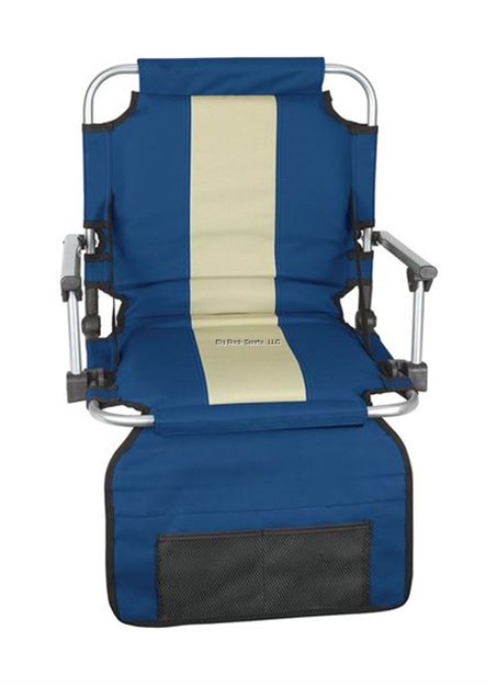 Picture of Stansport Stadium Seat With Arms - Blue/ Tan Stripe