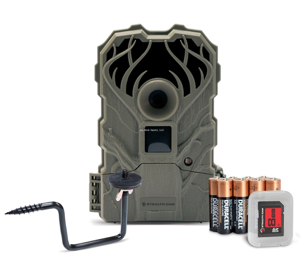 Picture of Stealth Cam Game Camera Kit 12 MP Infrared FX Shield Camo / Video Recording / 24Ir NO Glo / Batteries, 8Gb SD Card, & Etch