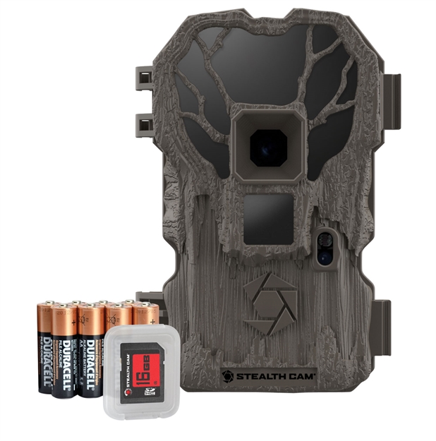 Picture of Stealth Cam Stc-Pxp26ngk Pxp26 Combo Kit 26 MP Infrared 80 FT Brown 36 NO Glo Flash IR Emitters Kit Includes 8 AA Batteries 16Gb SD Memory Card Nylon Mounting Strap