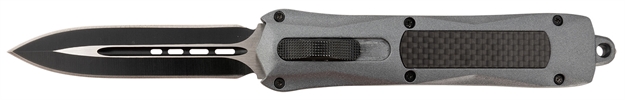 Picture of Steel River Knives A163bd Spartan  3.50" Otf Dagger Plain Black/Silver 440C SS Blade/ Gray W/Carbon Fiber Inlay Aluminum Zinc Alloy Handle A163GD