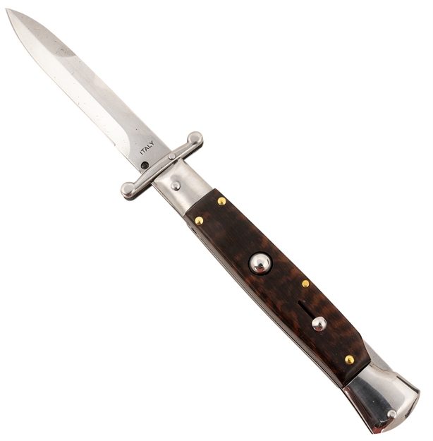 Picture of  Steel River Knives Sgswp Spartan  3.9" Italian Bayonet Polished Blade 5.1" Snakewood Handle Side Open