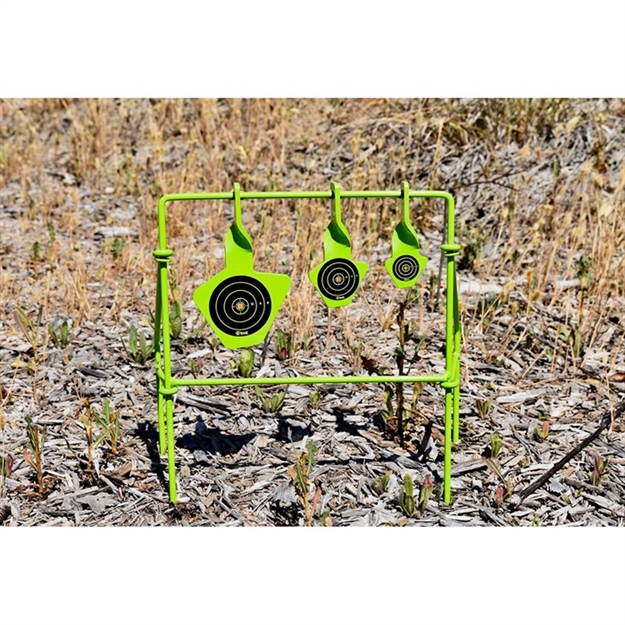 Picture of  Sme Smest22fld Spinning Target  Handgun Steel Black/Green Bullseye Illustration Impact Enhancement Motion