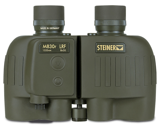 Picture of  Steiner 2681 M830r Lrf 1535Nm 8X30mm Floating Prism, Sports-Auto Focus, OD Green Makrolon W/Rubber Armor Features Tripod Mount