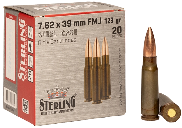 Picture of Sterling 8698779967284   7.62X39mm 123Gr Full Metal Jacket 20 Per Box/50 Case SRL8698779967284