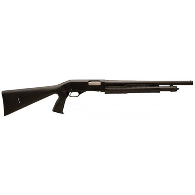 Picture of  Stevens 19485 320 Security Full Size 12 Gauge Pump 3" 5+1 18.50" Matte Black Carbon Steel Barrel, Matte Black Aluminum Receiver, Fixed W/Pistol Grip Black Synthetic Stock, Ambidextrous