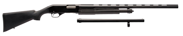 Picture of  Stevens 19490 320 Field Combo 12 Gauge 3" 5+1 18.50"/28" Matte Black Vent Rib Barrel, Black Aluminum Receiver, Black Synthetic Fixed Stock