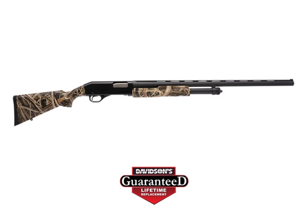Picture of  Stevens 22563 320 Field Compact 12 Gauge Pump 3" 5+1 26" Matte Black Vent Rib Barrel, Matte Black Aluminum Drilled & Tapped Receiver, Fixed Mossy Oak Shadow Grass Blades Synthetic Stock, Ambidextrous 011356225634
