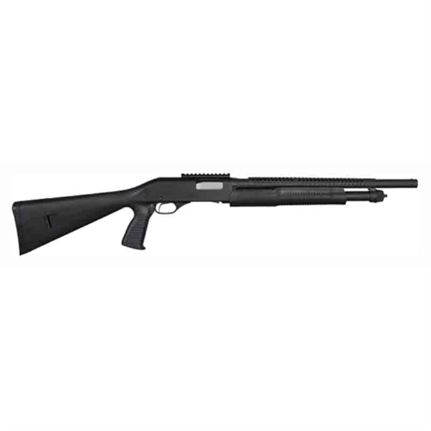 Picture of  Stevens 19496 320 Security 12 Gauge 3" 5+1 18.50" Matte Black Carbon Steel Barrel, Matte Black Fixed Pistol Grip Stock, Ambidextrous 1-Piece Rail Includes Fixed Cylinder Bore Choke