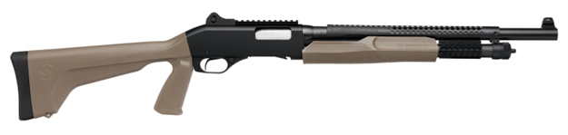 Picture of Stevens 320 Tactical Pump Shotgun 12 GA 18.5" Bbl/Heat Shield, Ghost Ring Sights Fde Synthetic Stock 5+1 19468 011356194688