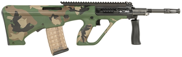 Picture of Steyr Arms Augm1m81ext Aug A3 M1 5.56X45mm Nato 30+1 16", Black Rec, M81 Woodland Camo Fixed Bullpup Stock & Collapsible Foregrip, Extended Pic Rail (Oem Mag) AUGM81CAMO