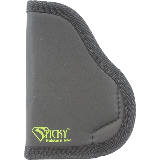 Picture of  Sticky Holsters Md1 Md-1  Black/Green Latex Free Rubber Fits Small 9Mm Ambidextrous