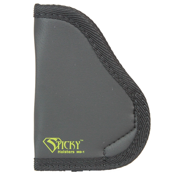 Picture of  Sticky Holsters Md1 Md-1  Black/Green Latex Free Rubber Fits Small 9Mm Ambidextrous 858426004030